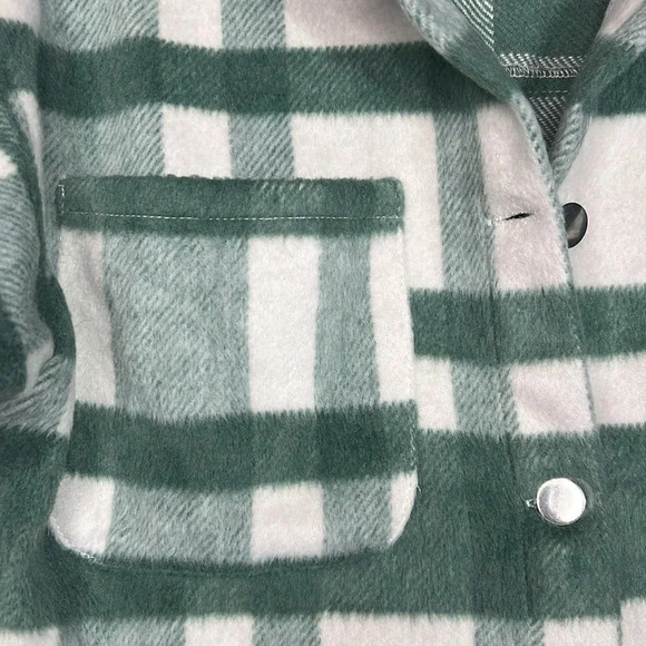 Pink Lily Sage Green Checkered Button-Up Jacket - Small - NWOT - Picture 5 of 8